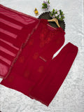 Fox Blooming Georgette with Embroidery Work Full Stitched Salwar Kameez