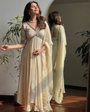 Real Mirror Work Gown With Embroidery And Chikankari Work