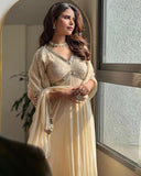 Real Mirror Work Gown With Embroidery And Chikankari Work
