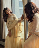Real Mirror Work Gown With Embroidery And Chikankari Work