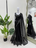 Beautiful Designer Saree on Soft Net Fabric with Sequence work and blouse