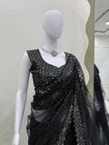 Beautiful Designer Saree on Soft Net Fabric with Sequence work and blouse