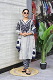Elegant designer kurti set crafted in premium 60x60 soft cotton Kurta Pant Dupatta
