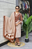 Elegant designer kurti set crafted in premium 60x60 soft cotton Kurta Pant Dupatta