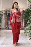 Heavy Rangoli Silk with Embroidery multi thread sequence Work Lehenga Blouse Koti Set