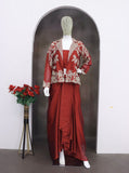 Heavy Rangoli Silk with Embroidery multi thread sequence Work Lehenga Blouse Koti Set