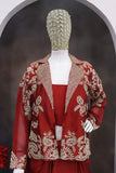 Heavy Rangoli Silk with Embroidery multi thread sequence Work Lehenga Blouse Koti Set