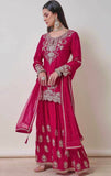 NEW READY TO WEAR 3 PIECE FANCY KURTI WITH BEAUTIFUL FLAIRED PLAZZO AND DUPATTA
