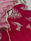 NEW READY TO WEAR 3 PIECE FANCY KURTI WITH BEAUTIFUL FLAIRED PLAZZO AND DUPATTA