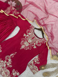 NEW READY TO WEAR 3 PIECE FANCY KURTI WITH BEAUTIFUL FLAIRED PLAZZO AND DUPATTA