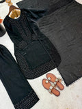 New Designer Party Wear Look Top-Plazzo and Dupatta With Heavy Embroidery Beads Work