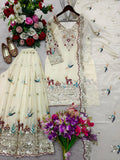 Pure Cinon Silk With Embroidery Molty Nidal 5mm Sequences Work Salwar Kameez