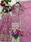Pure Cinon Silk With Embroidery Molty Nidal 5mm Sequences Work Salwar Kameez