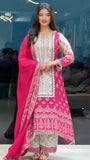 New Designer Party Wear A-Line Pattern Fancy Top-Plazzo and Dupatta With Heavy Real Mirror Hand Work