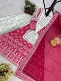 New Designer Party Wear A-Line Pattern Fancy Top-Plazzo and Dupatta With Heavy Real Mirror Hand Work