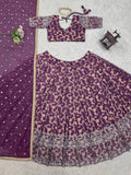 Latest  Designer Jequrd Lehenga Choli With Thread And Sequnce Work