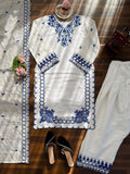 Mull Chanderi with Soft Micro Cotton Lining & Thread with sequence work Salwar Kameez