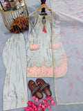 New Designer Party Wear Look Pure Japan Satin Top & Farshi Palazzo With Dupatta set