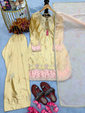 New Designer Party Wear Look Pure Japan Satin Top & Farshi Palazzo With Dupatta set