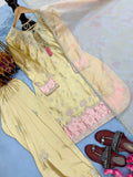 New Designer Party Wear Look Pure Japan Satin Top & Farshi Palazzo With Dupatta set