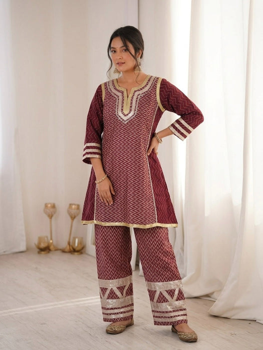 Designer 2 Piece  Soft Maslin Suit With Embellishment Work