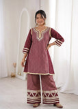Designer 2 Piece  Soft Maslin Suit With Embellishment Work