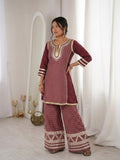 Designer 2 Piece  Soft Maslin Suit With Embellishment Work