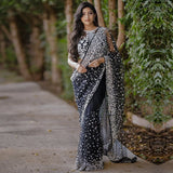 Butterfly Soft Net Saree With Beautiful Embroidery, Sequins And Pearl Work