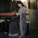Butterfly Soft Net Saree With Beautiful Embroidery, Sequins And Pearl Work