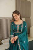 Designer Heavy Noha Crush Silk Party Wear Sharara Suit With  Embroidery And Sequins Work