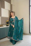 Designer Heavy Noha Crush Silk Party Wear Sharara Suit With  Embroidery And Sequins Work