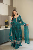 Designer Heavy Noha Crush Silk Party Wear Sharara Suit With  Embroidery And Sequins Work