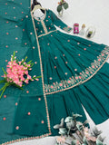 Designer Heavy Noha Crush Silk Party Wear Sharara Suit With  Embroidery And Sequins Work