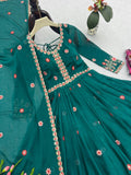 Designer Heavy Noha Crush Silk Party Wear Sharara Suit With  Embroidery And Sequins Work