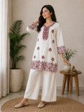 Rayon Cotton 14kg with Embroidery Work Designer Party Wear Look Co-ord set