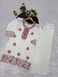 Rayon Cotton 14kg with Embroidery Work Designer Party Wear Look Co-ord set