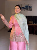 3 PIECES KURTI PLAZZO & DUPATTA WITH EMBROIDERY WORK