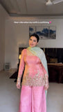 3 PIECES KURTI PLAZZO & DUPATTA WITH EMBROIDERY WORK