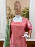 3 PIECES KURTI PLAZZO & DUPATTA WITH EMBROIDERY WORK