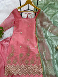 3 PIECES KURTI PLAZZO & DUPATTA WITH EMBROIDERY WORK