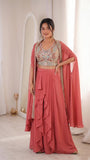 New Super Trending Party Wear Faux Georgette Shrug with Sarara