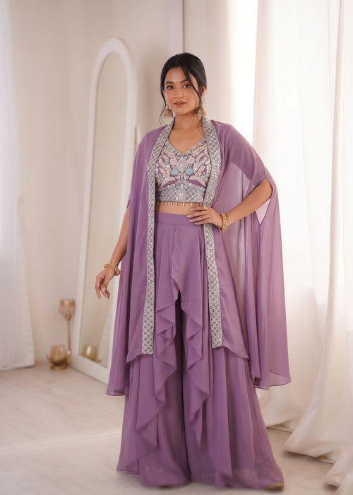New Super Trending Party Wear Faux Georgette Shrug with Sarara