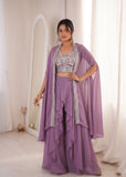New Super Trending Party Wear Faux Georgette Shrug with Sarara