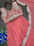 New Super Trending Party Wear Faux Georgette Shrug with Sarara