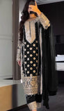 Designer Faux Georgette With Heavy Embroidery Sequence Work Top-Bottom And Dupatta Set