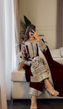 Designer Faux Georgette With Heavy Embroidery Sequence Work Top-Bottom And Dupatta Set