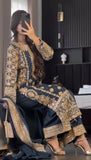 Designer Faux Georgette With Heavy Embroidery Sequence Work Top-Bottom And Dupatta Set