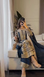 Designer Faux Georgette With Heavy Embroidery Sequence Work Top-Bottom And Dupatta Set