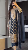 Designer Faux Georgette With Heavy Embroidery Sequence Work Top-Bottom And Dupatta Set