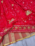 Beautiful Peacock Design Faux Georgette Lehenga Embellished With Beautiful Embroidery Work With Jari Work And Heavy  Sequins Work